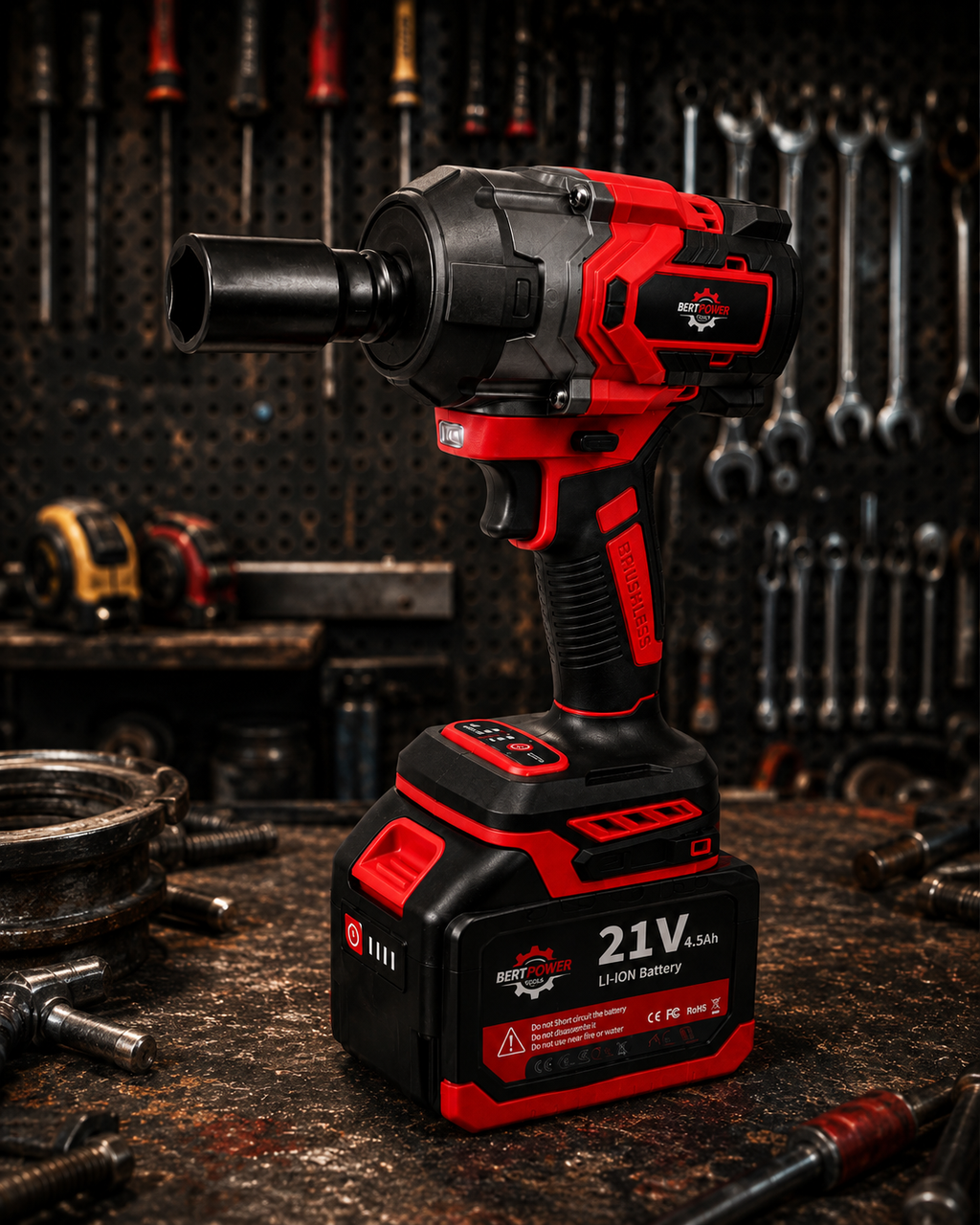 Bertpower 21V Brushless Accu Slagmoersleutel 750Nm