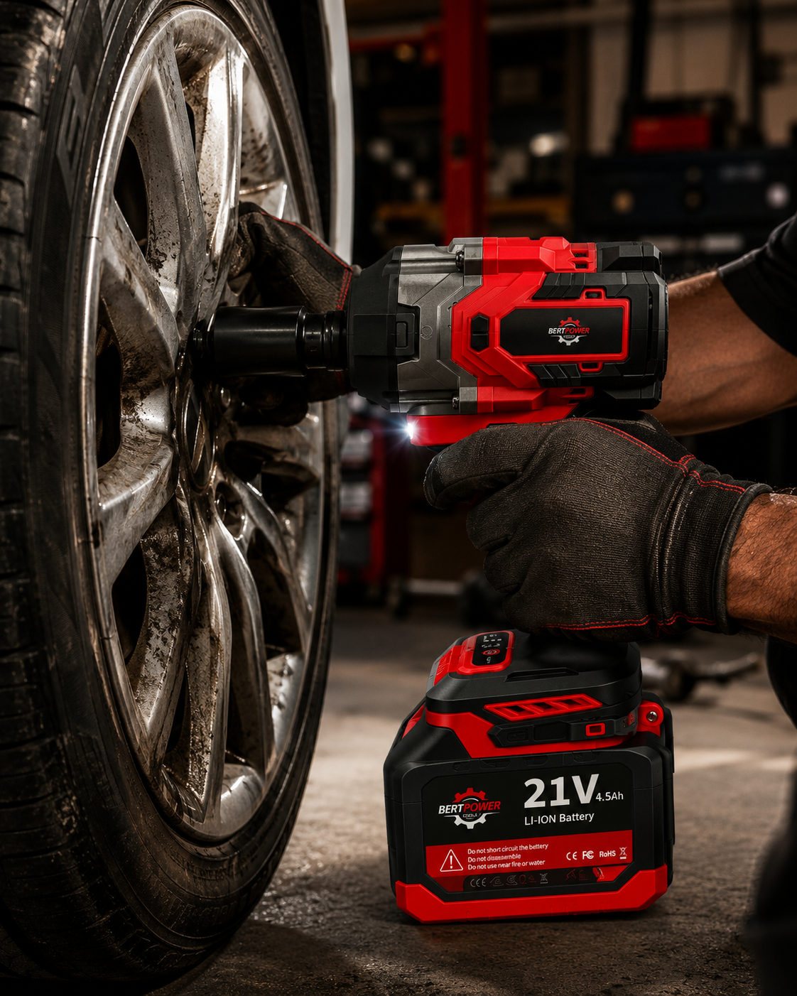 Bertpower 21V Brushless Accu Slagmoersleutel 750Nm